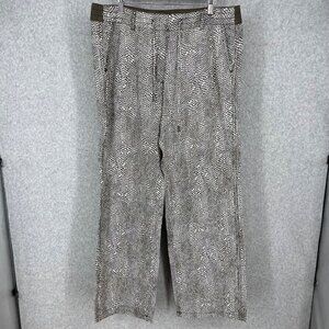 Olsen Womens 100% Linen Anna Fit Wide Leg Trouser Pant Size 14/L Green Germany